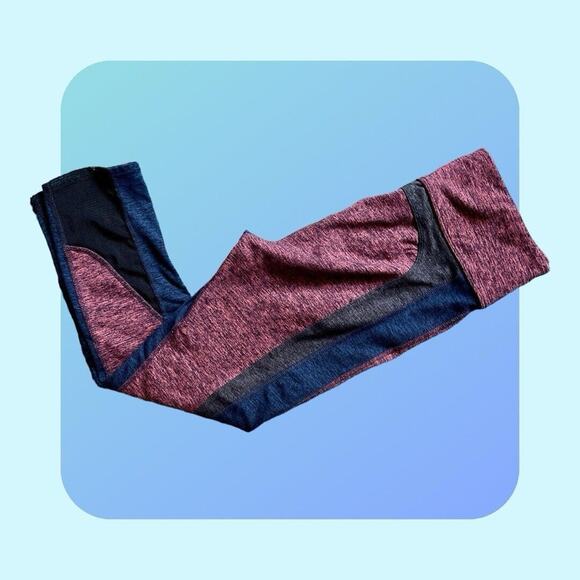 Free People FP Movement Dylan' Colorblock Heather High-Rise Leggings sz S Red - Picture 5 of 16